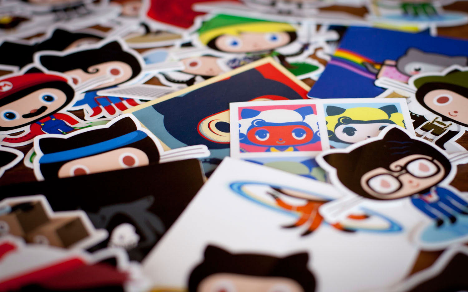 A photo of a gigantic pile of stickers